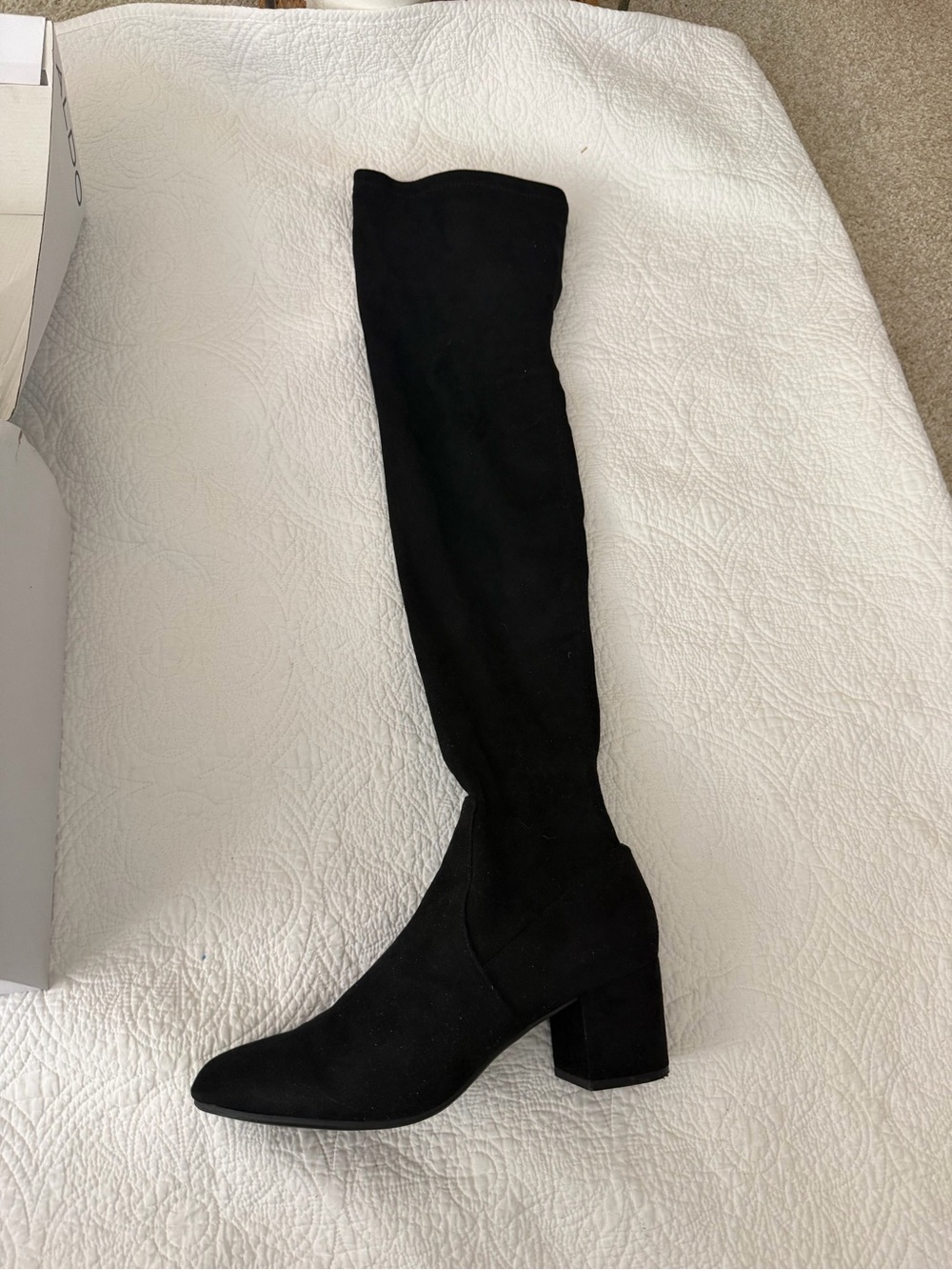 Steve Madden Black suede Over-the-Knee Block Heel Women's Boots